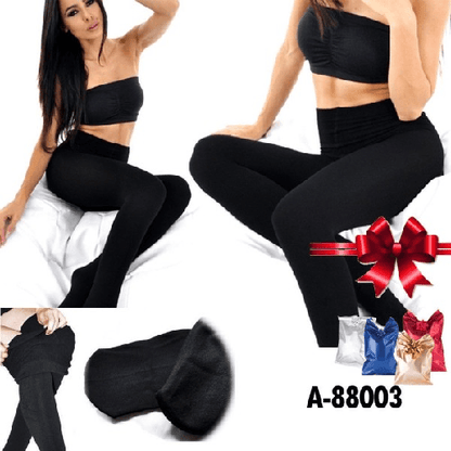 6x LEGGINGS / COLLANT DONNA FELPATI TERMICI ELEGANTI 6PZ. COLORE NERO